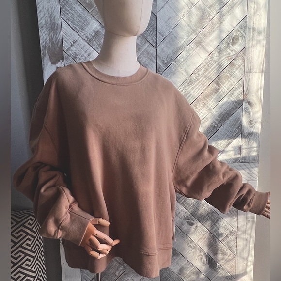 GOOD AMERICAN NWT BOYFRIEND SWEATSHIRT SIZE 4= XL PUTTY - Picture 4 of 10